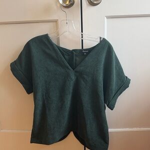 Madewell Green Corduroy V-neck